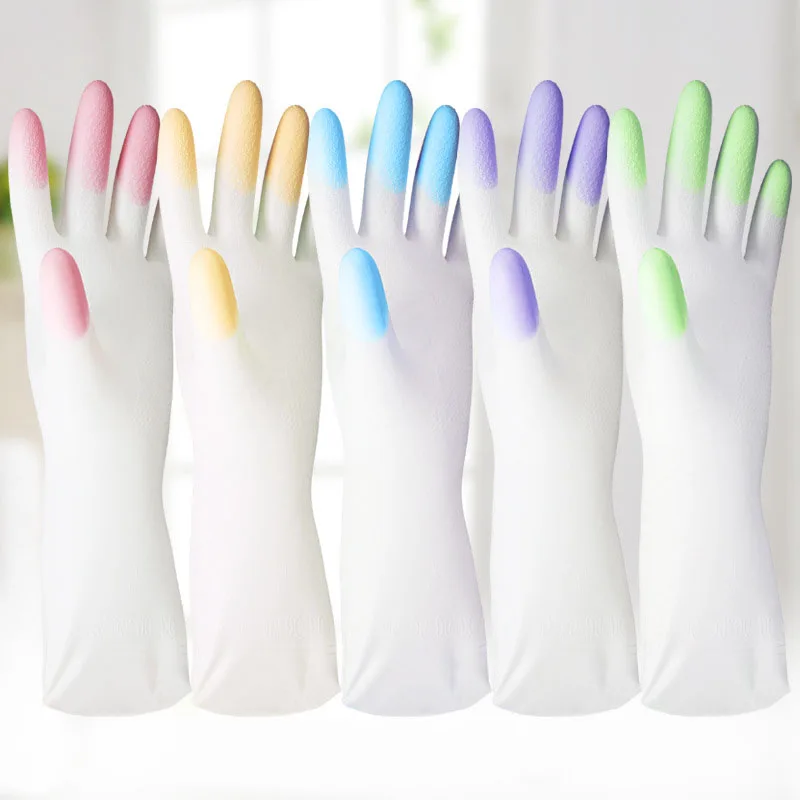Household Gloves Conventional Household Kitchen Clean Waterproof Durable Laundry Dishwasher Non-slip Household PVC Gloves