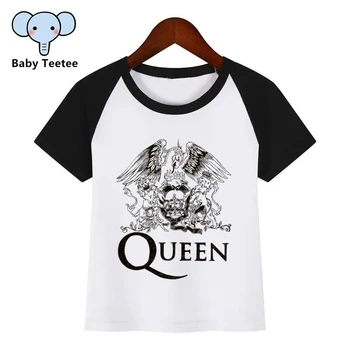 

FREDDIE MERCURY Heavy Rock Top 100 Band Queen Print T Shirt Kids Summer O-Neck Tops Little Girl Tshirt Casual Children Clothing