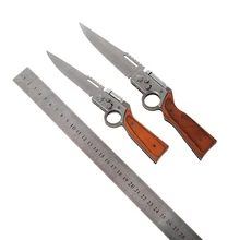 Высокое качество AK47 пистолет Нож складной армейский карманный нож 440 лезвие деревянная ручка Открытый EDC инструмент