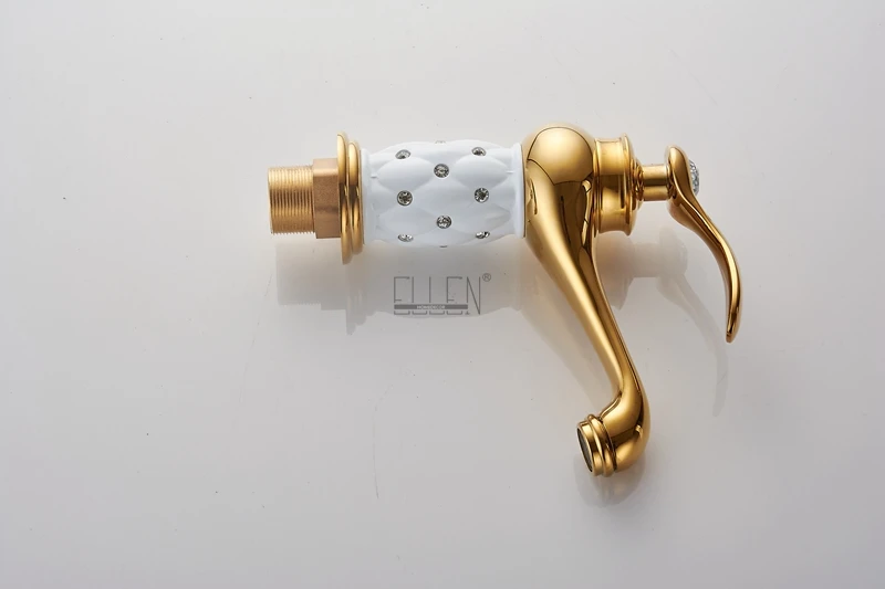 Ванная раковина кран Золотой смеситель горячей и холодной воды кран с алмазным корпусом медный золотой кран ELCTOO2