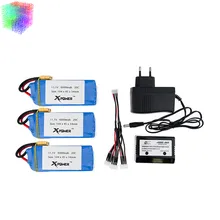 11,1 V 6000 мА/ч, 20C Lipo Батарея 2/3 шт. и зарядное устройство для XK X380 X380-A X380-B X380-C rc Квадрокоптер вертолет Дрон запасные части