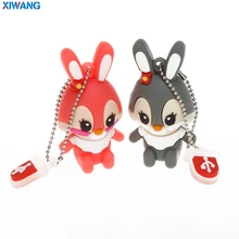 Usb флеш-накопитель 32 ГБ, флеш-накопитель 64 ГБ, мультяшный милый кролик, USB 2,0, 128 ГБ, 16 ГБ, 8 ГБ, флеш-накопитель, usb флеш-карта памяти