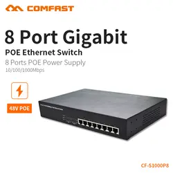 COMFAST CF-S1000P8 8 Порты и разъёмы 10/100/1000 M Gigabit Ethernet сетевой коммутатор Gigabit Switch 8 Порты и разъёмы 8 гигабитный коммутатор rj45 для IP Cam