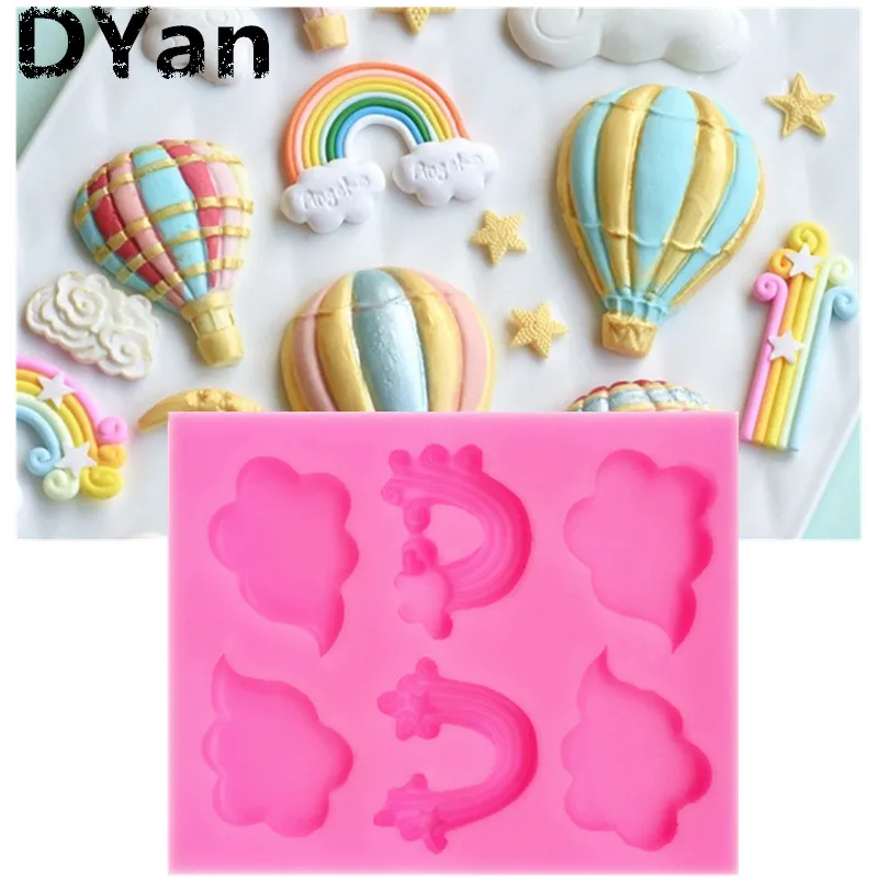 

DIY Kitchen Silicone Molds Fondant Cake Chocolate Mold Kitchen Baking Cake Border Decoration Tools Cloud Rainbow Mold A1475