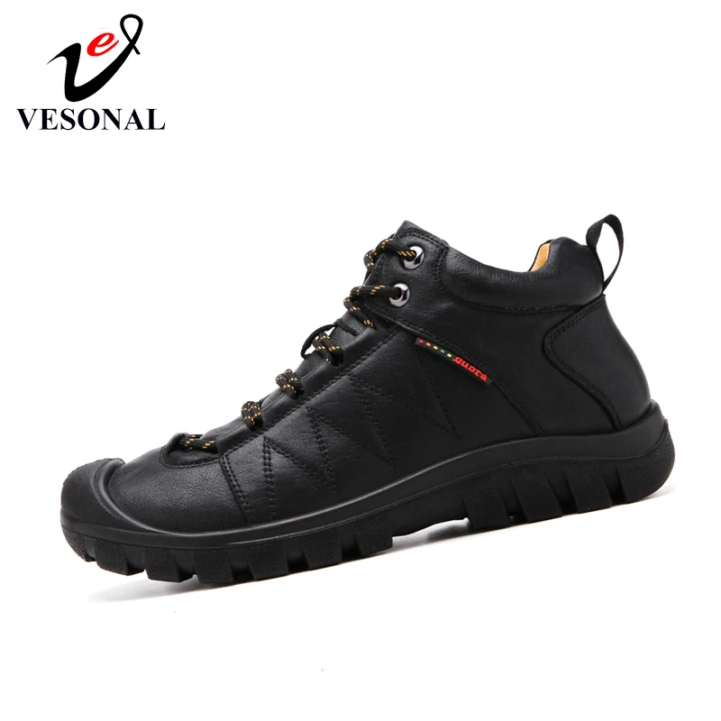 Qualité Souple Pour Randonnée Confortable En Marque Slip Mâle Adulte Black Et Vesonal Plein Sur Hommes Simple Air Cuir De Chaussures Y6gyf7b