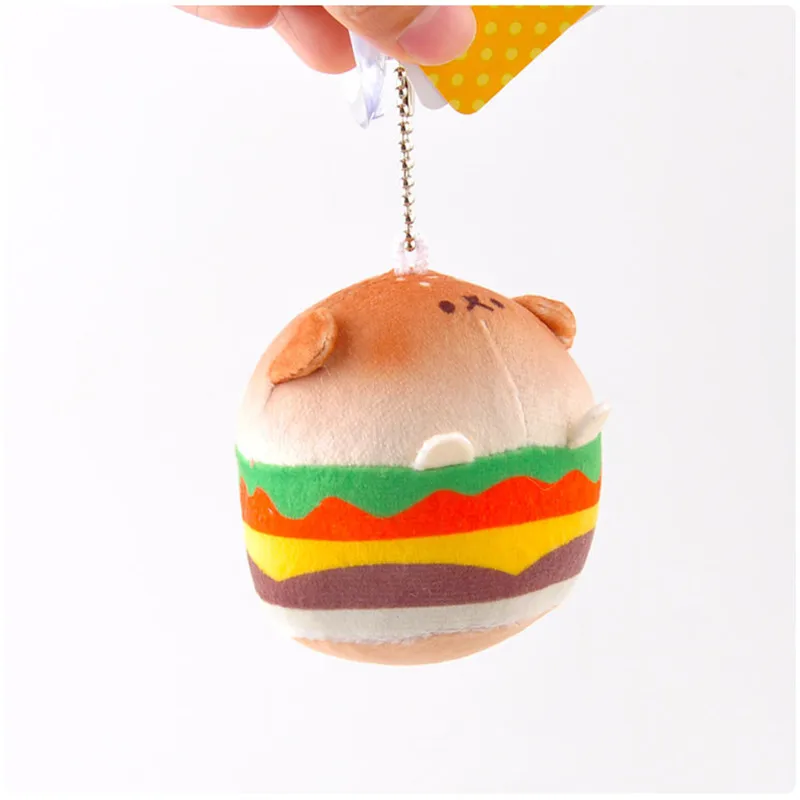 Bread Hamburger Cheese Dog Plush Pendants Toys Puppy Dog Dolls (10)