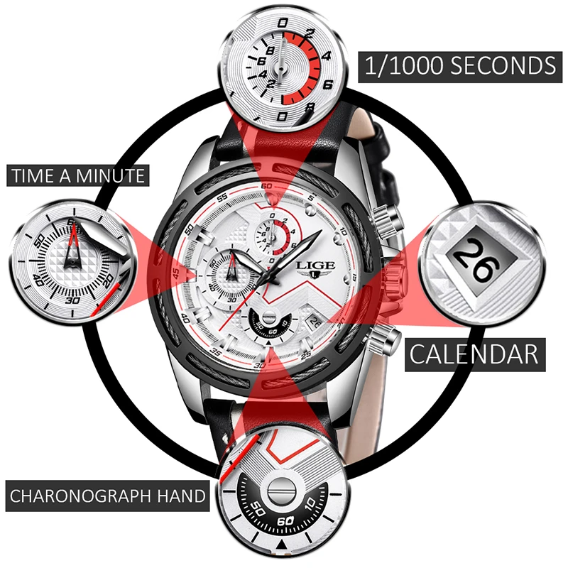 

2018 Mens Watch Brand LIGE Swag Luxury Fashion Quartz Watches Military Waterproof Casual Luminous Clock Sport Wristwatch