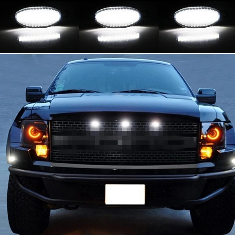Светодиодные лампы для решетки радиатора Ford Raptor 2010 2014 и 2017 up 3 шт.|Сигнальная