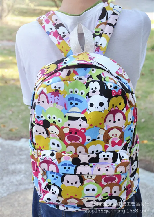 

2019 new Disney cartoon backpack tsum tsum Mickey mous primary school backpack double-layer bag travel computer bag