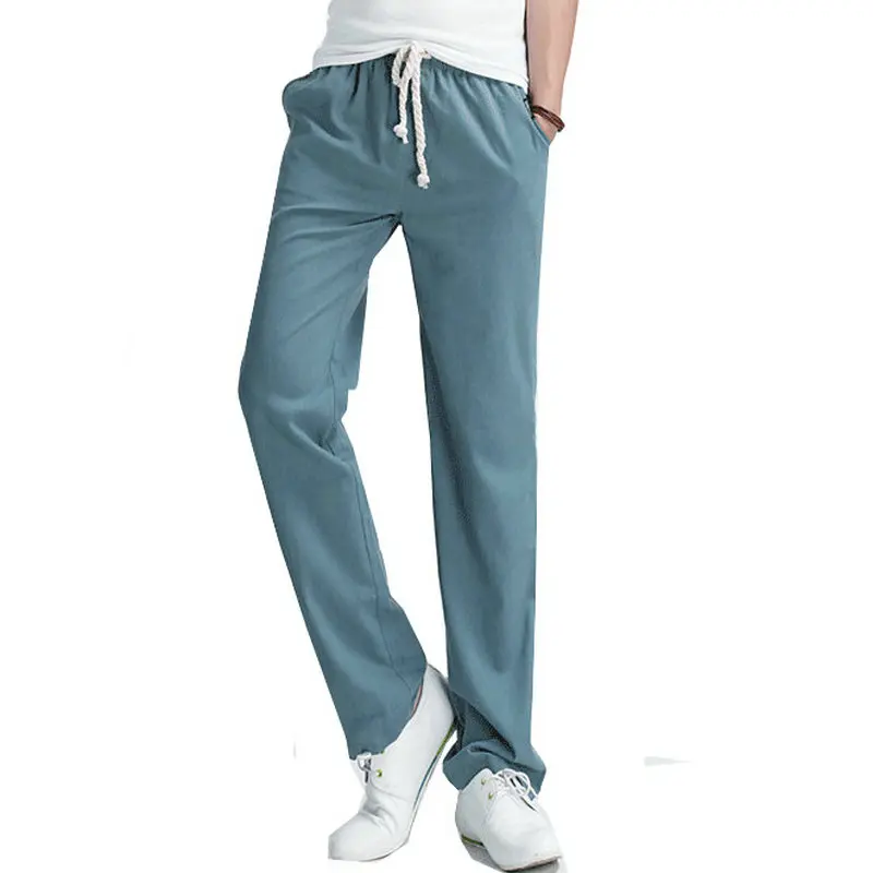 2017 Top Selling Solid Spring Summer Men Linen Pants