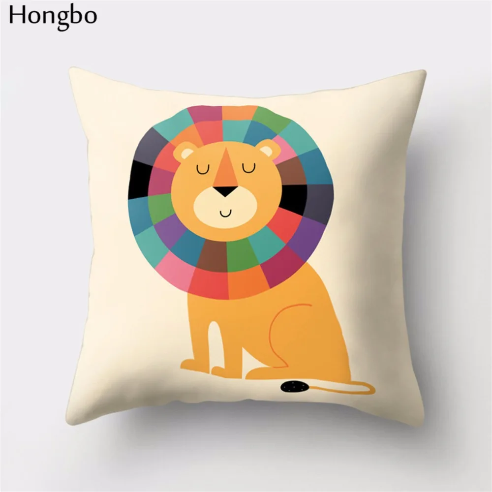 Декоративный чехол для подушки Hongbo 1 шт. с мультяшными животными тигром леопардом