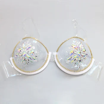

Sexy Women's 3/4 Cup Diamond Underwear Sexy Clear Transparent Bra Push Up Bralette Lingerie Sous Vetement Soutien Gorge
