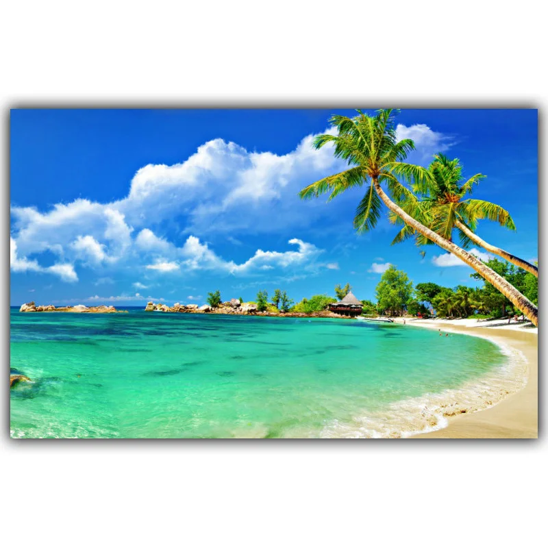 Tropical Sea Beach Sky Nature Art Silk Poster Print 13x20 24x36/" Rocks Boat 038