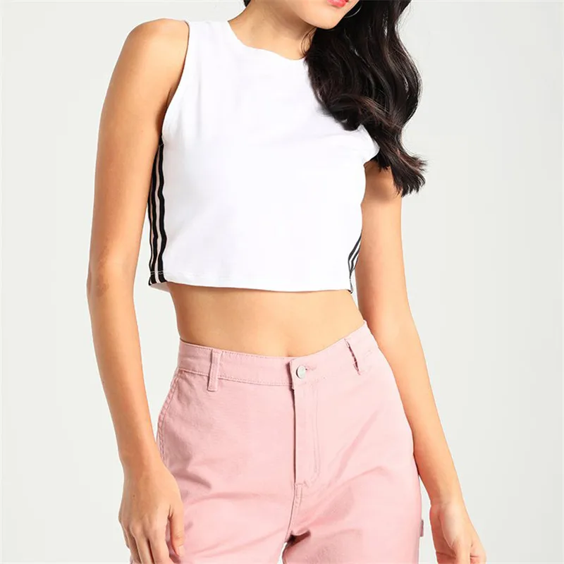 

2019 Women Summer Tank Designer Tops Striped Short Style Sexy Club Party Sleeveless Girl Street Sports Clothing