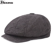 Мужские береты в винтажном стиле с узором в елочку, Гэтсби, твид, остроконечные шоры, шапка, газетный берет, весенние плоские остроконечные береты, шапки