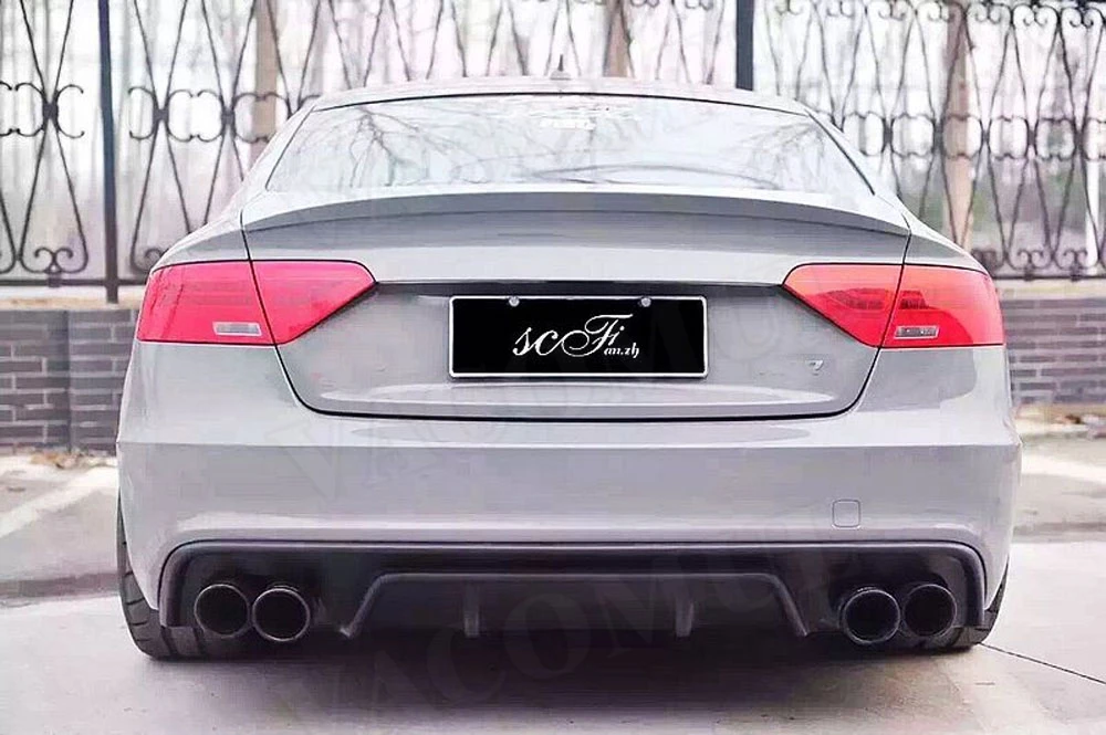 Для A5 углеродного волокна диффузор, губа на задний бампер спойлер для Audi A5 Sline S5 2013- плавники акулы Стиль диффузор