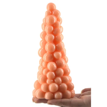 FAAK Big anal plug like Xmas tree grape design beads anal sex toys big anal dildo black dildo stuffed stopper anus massage 3
