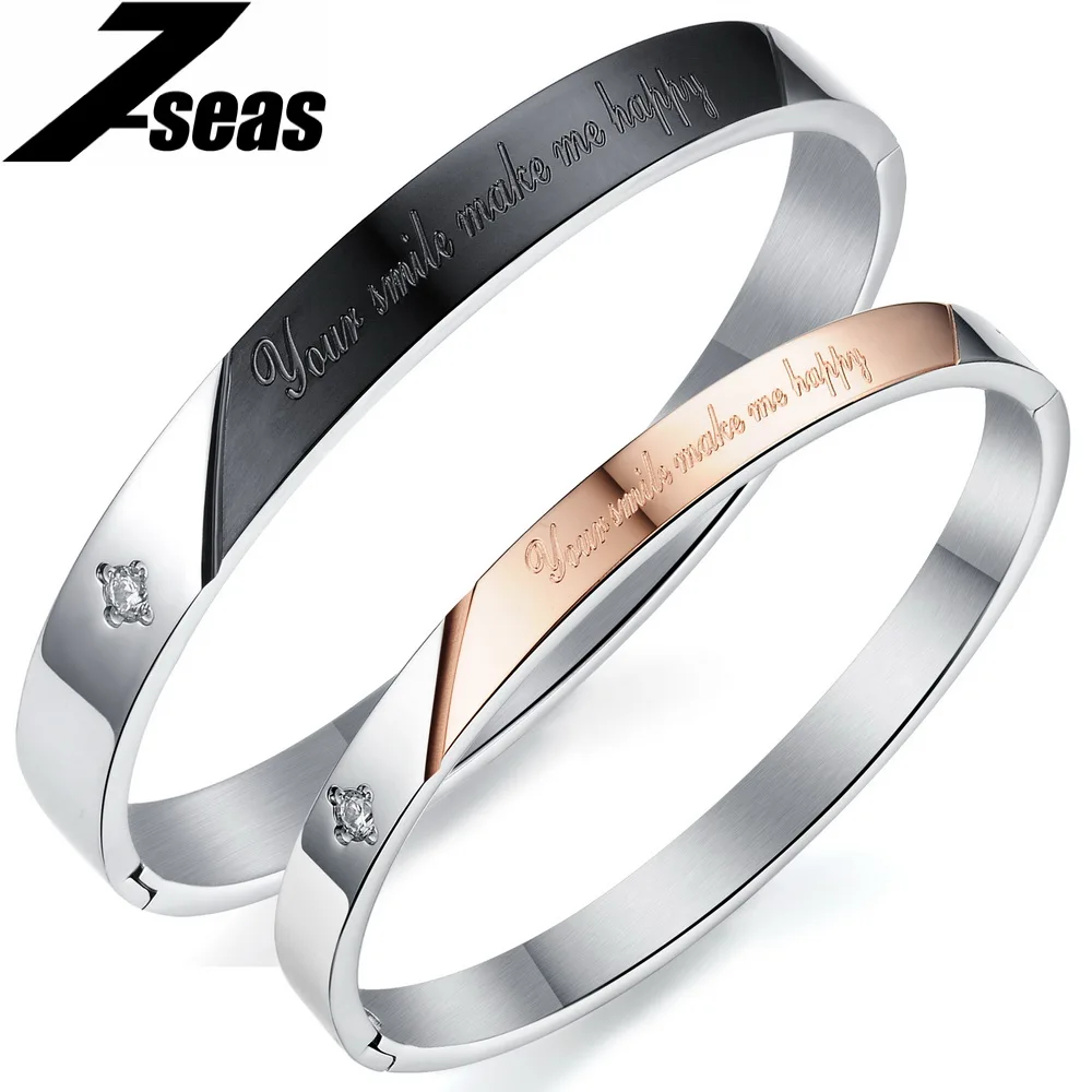 7SEAS Romantic His And Her Promise Couple Bracelet & Bangles Full