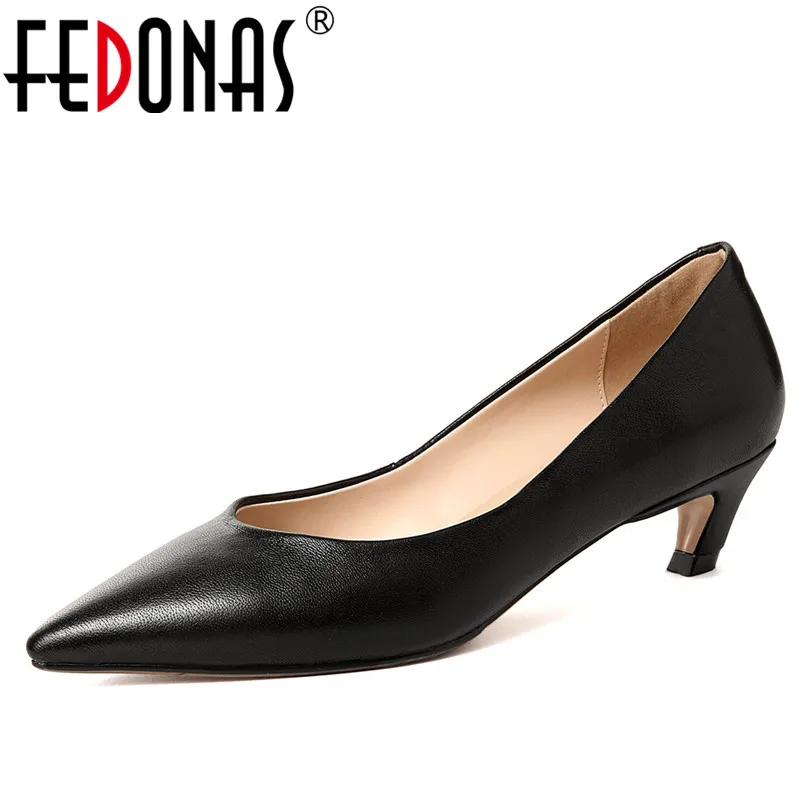 

FEDONAS 1Fashion Women Basic Pumps Genuine Leather Spring Autumn High Heels Shoes Concise Party Wedding Brand Design Shoes Woman