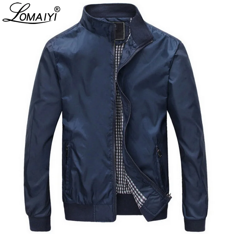 LOMAIYI رقيقة الرجال الربيع/الخريف سترة رجل الأعمال معطف رجالي سترة واقية السترات الذكور أسود عارضة سترة الرجال زائد حجم BM041