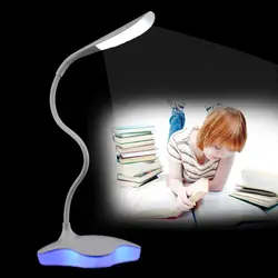 Настольная лампа для чтения книги свет затемнения гибкая USB Перезаряжаемые прикроватной тумбочке Спальня настольная лампа-M25