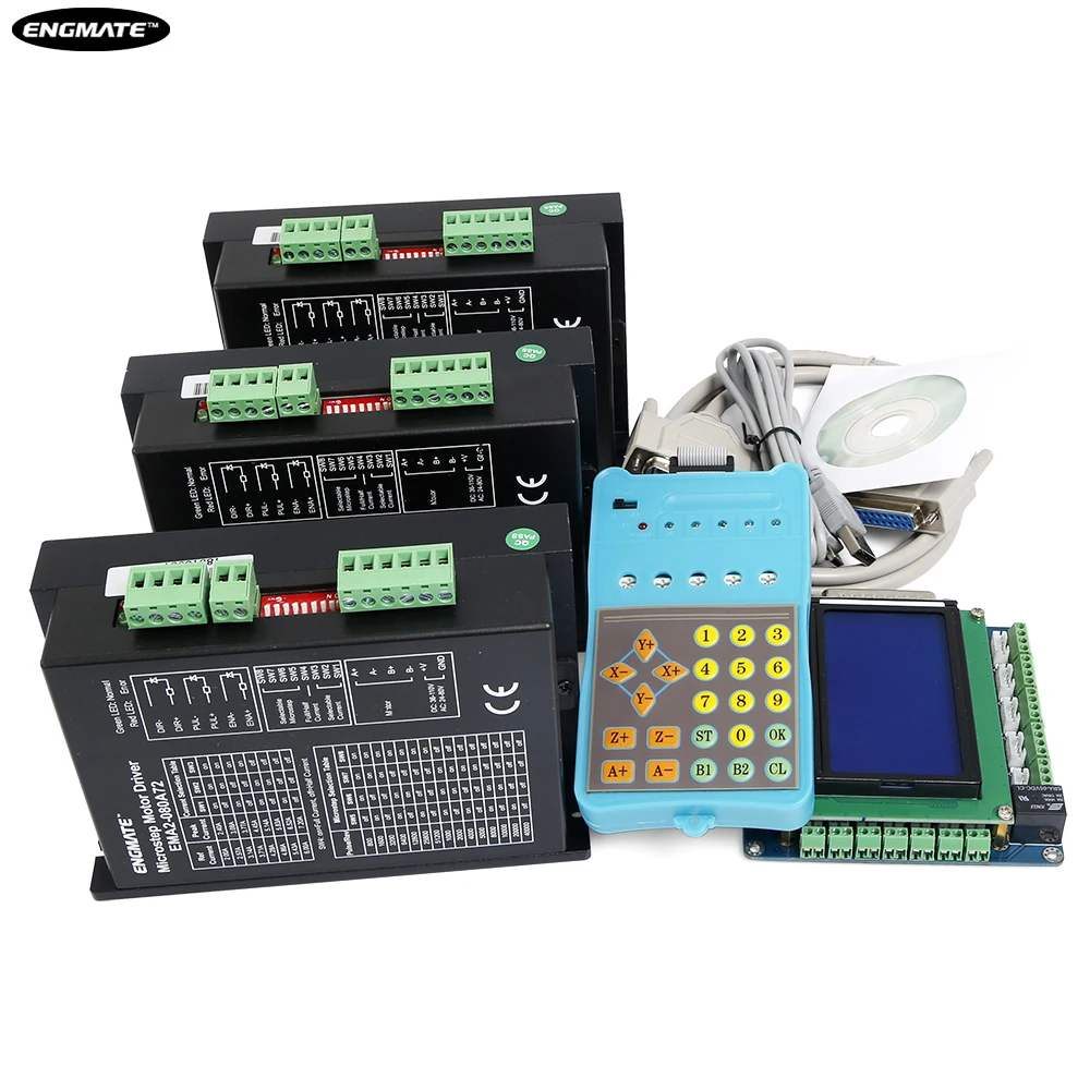 

3 Axis CNC Kit Mach3 Professional Control Board & EMA2-080A72 Stepper Drivers