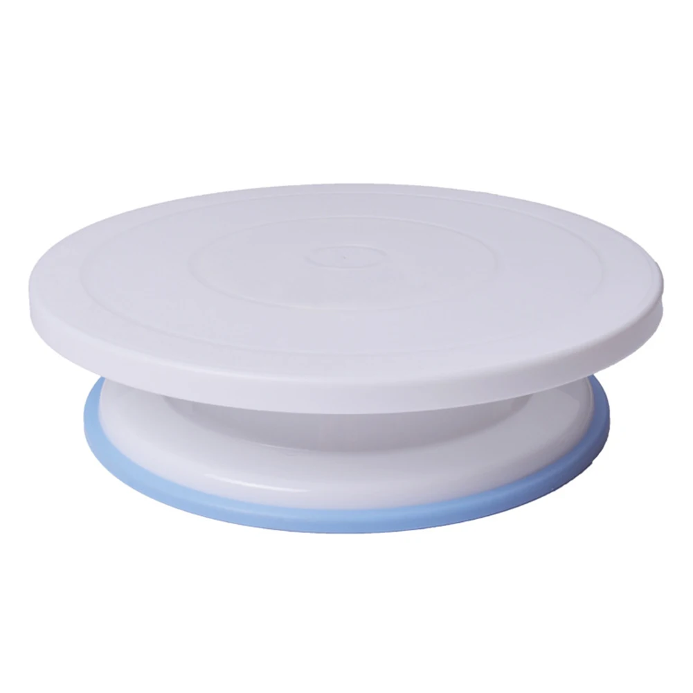  1 Set Cake Decorating Turntable Rotating Cake Stand with Comb & Icing Smoother + Icing Spatula TB S