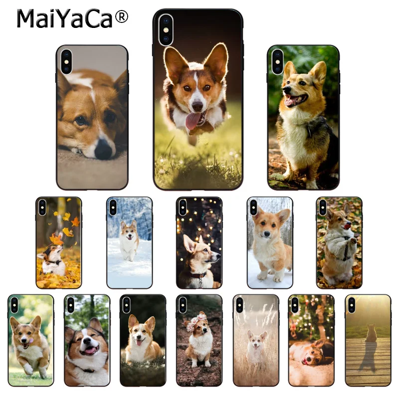 Мягкий чехол для телефона MaiYaCa Animal Corgi dog из ТПУ iPhone 6S 6plus 7 7plus 8 8Plus X Xs MAX 5 5S
