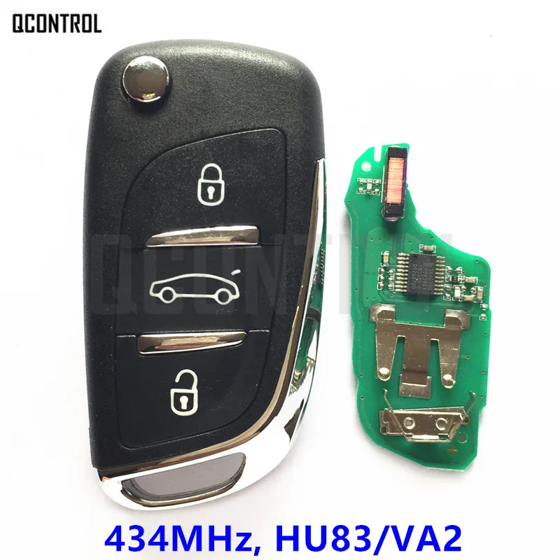 QCONTROL Модернизированный дистанционный ключ для peugeot 208 2008 301 308 508 Автомобильный Дверной замок HU83 или VA2 с чипом ID 46