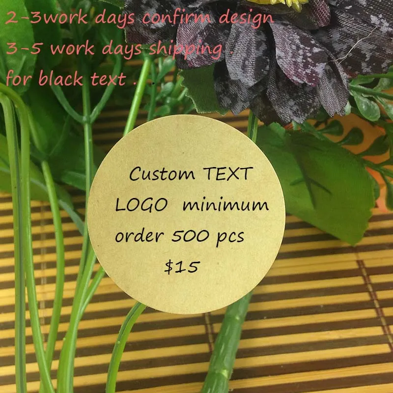 

30MM Round 500pcs/lot Thank You Stickers Kraft Custom Logo Label Sticker DIY Hand Made With Love Bake Labels