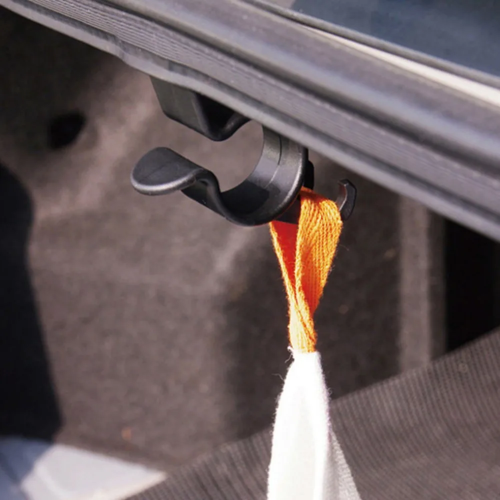 2 шт авто крючки для багажника чистящий тканевый зонтик вешалки Держатели Крючки для подвешивания в автомобиле крюк сиденье авто стайлинг-черный
