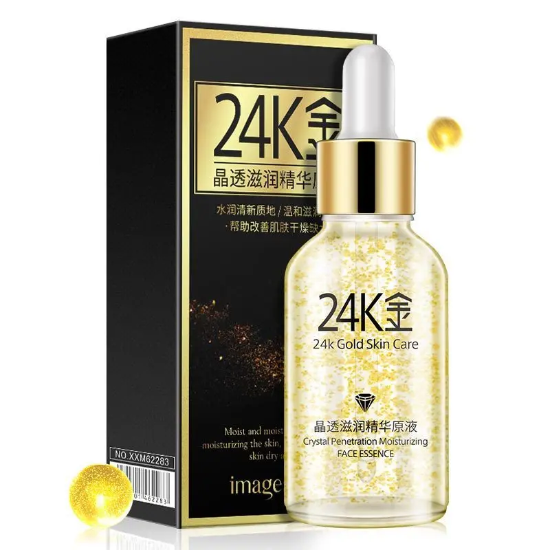 

Images Pure 24K Gold Essence Day Cream Anti Wrinkle Face Care Liquid Serum Anti Aging Collagen Whitening Moisturizing Skin Care