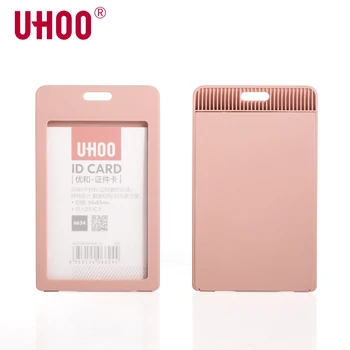 

UHOO 6624 Vertical Classic ID Card Holder Waterproof Name Tag Badge Holder Custom Logo Imprint Wholesale Office Stationery