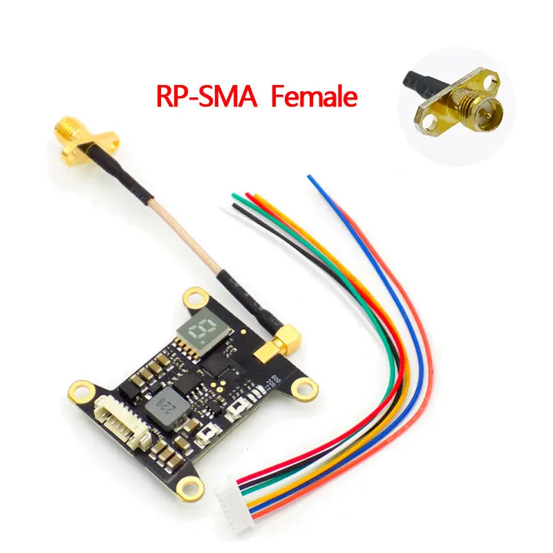 EWRF e709TM3 5,8G FPV OSD Регулируемый av-передатчик 6-25V 48CH с BEC/PWM монтажными отверстиями для контроллера полета Flytower F3/F4 - Цвет: L size RP-SMA