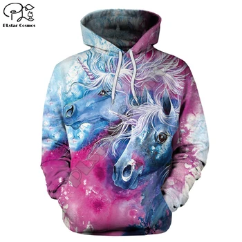 

New 3D sweatshirt Hoodies Men Horse Colorful 3D Print Long Sleeve Fashion Hipster Hoodie Loose Streetwear Pullovers Top MA016