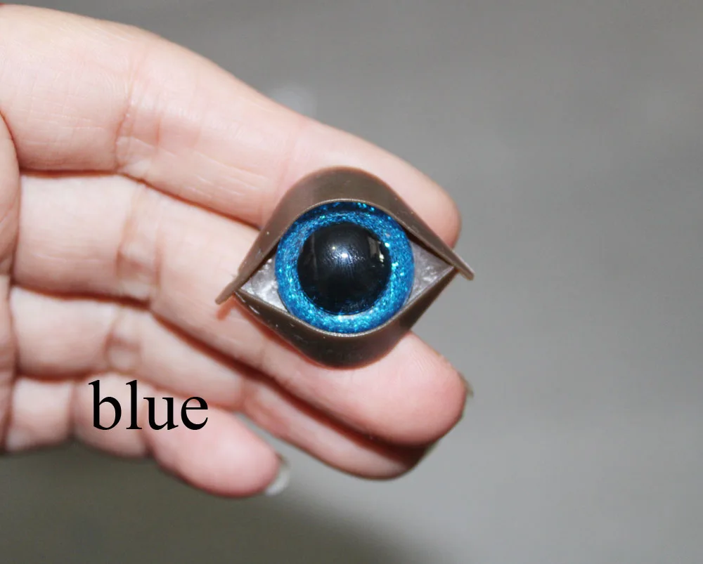 20 шт.-13 мм-24 мм круглые пластиковые безопасные прозрачные для игрушек глаза+ блестящие нетканые материалы+ жесткие шайбы+ коричневое ВЕКО для diy куклы-вариант размера - Цвет: blue color