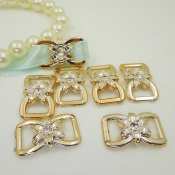 

25*16*2mm,30pcs uv plated rose gold no fade ribbon buckles rhombus acessories Invitation Ribbon Slider Headband Hair Clip DIY