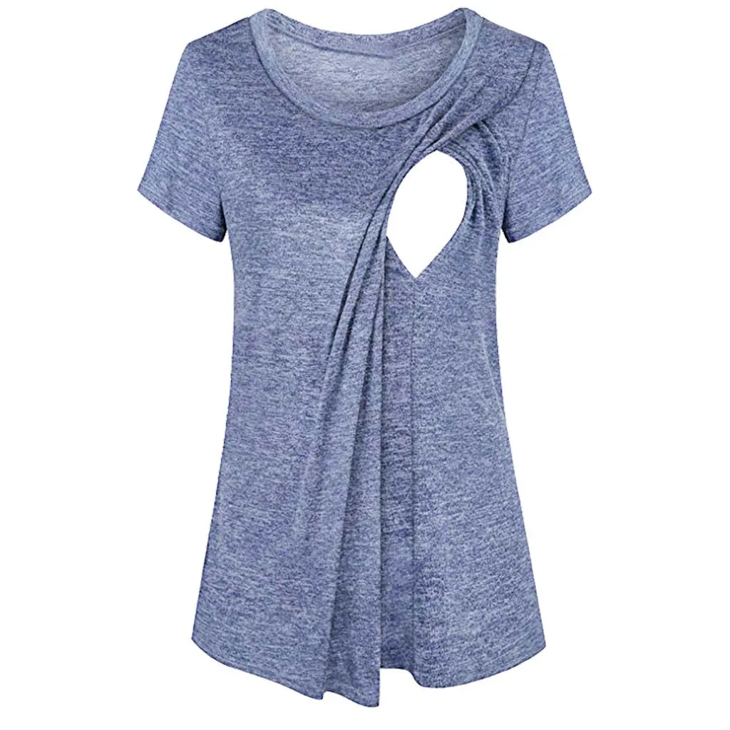 2020 New Fashion new arrival Women's Short Sleeve Layered Nursing Tops Maternity breastfeeding clothes Tunic Dropshipping | Детская