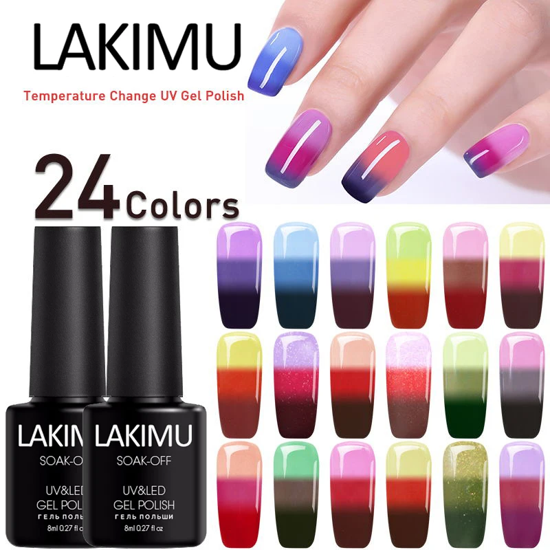 LAKIMU Nails Art УФ Гель-лак изменение температуры Цветной Гель-лак для ногтей длительное Замачивание Хамелеон термо гель лак