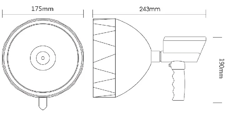 7 inch HID Driving Light KF-K5016 size