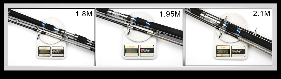 Spinpoler Surf Spinning Fishing Rod 3-Piece 30-50LBs 70-250g Graphite Travel Boat Rock Fishing Rod Saltwater (1.8m 1.95m 2.1m)  (5)