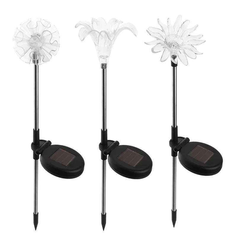 

3 Pack LED Outdoor Waterproof Garden Light Dandelion Lily Sunflower Lawn garden Light Courtyard Landscape Decoration