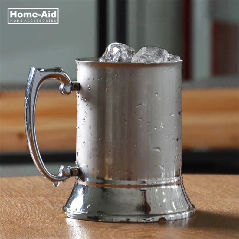 Cocktail Goblet Imported 304 Stainless Steel Cocktail Cup Goblet Fire Pulled Glass Beer Mug Goblet Copper Cup Glass Moscow