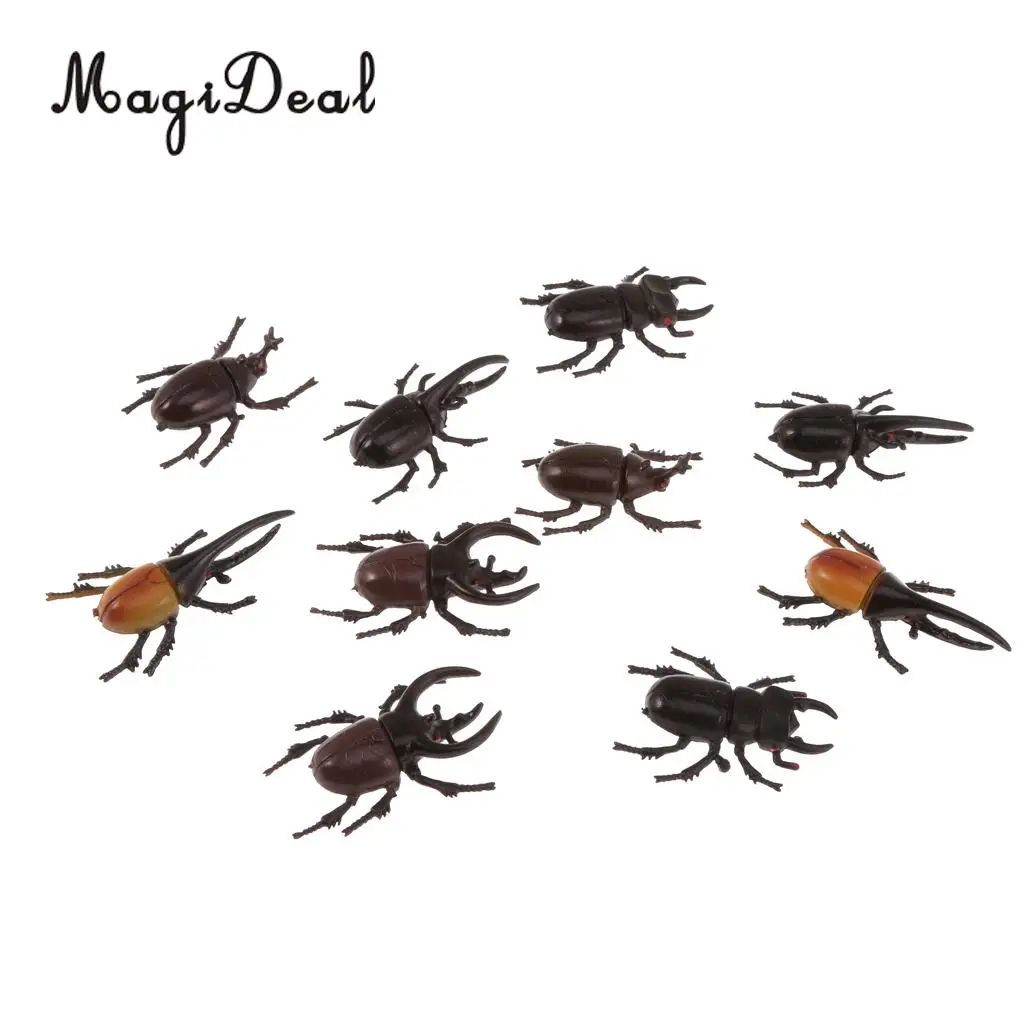 MagiDeal Lot 10 Plastic Vivid Beetles Insect Model Zoo Animal for Kids Party Favor Bag Filler Magic Prop Party Decoration Toy