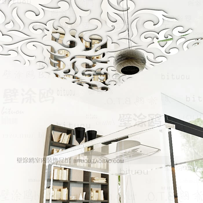 Лидер продаж модные европейские потолочные зеркальные бумажные наклейки для