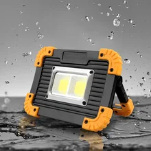 Светодиодный портативный прожектор светодиодный рабочий свет USB аккумуляторная 18650 батарея прожектор для наружного освещения походный фонарь фонарик