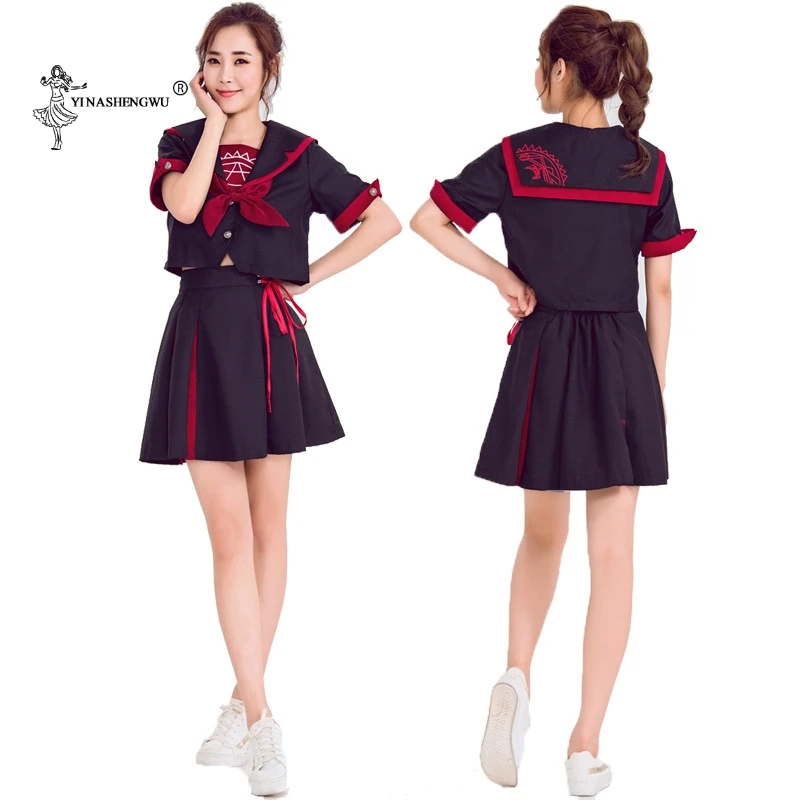 

Ladies Sailor Suit College Wind Japanese School Uniform JK Summer Uniform Dance Costume For Girls High School Students Clothing