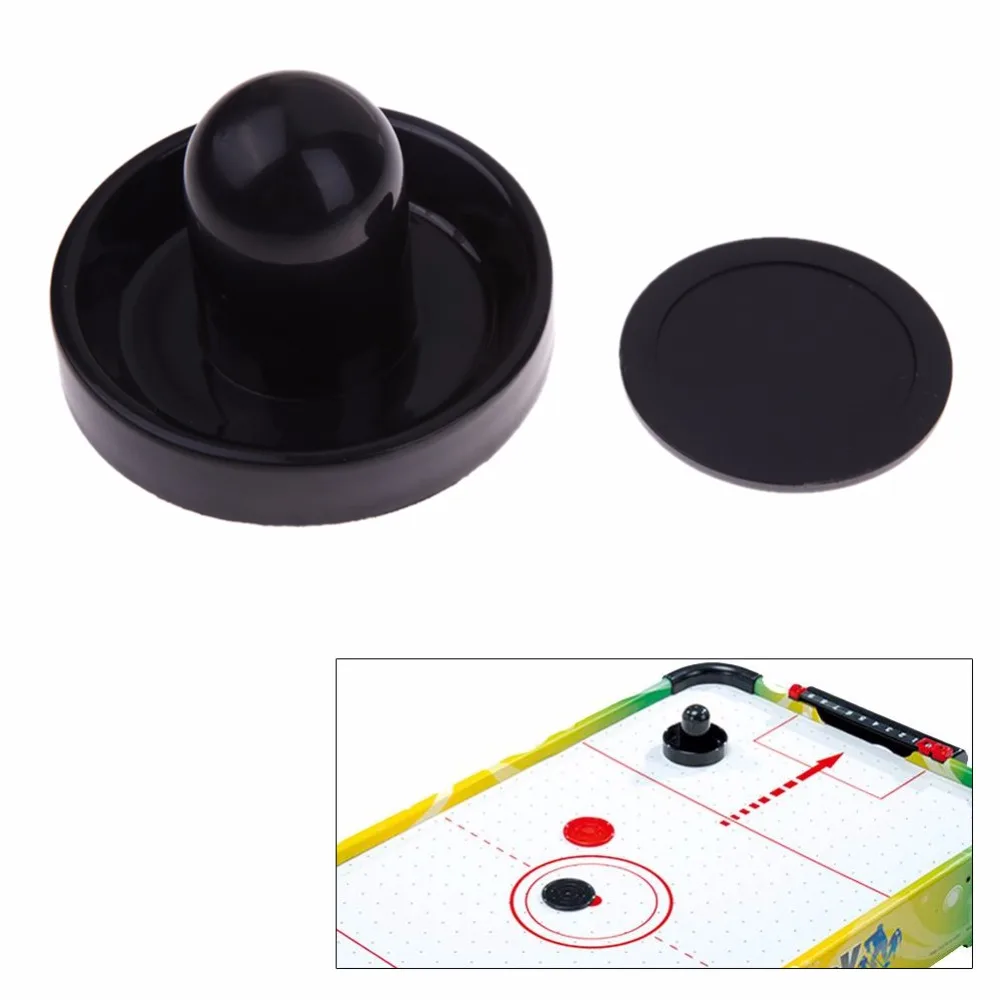 Черный 96 мм Воздушный хоккейный стол Войлок молоток толкача Goalies с 1 шт. 63 мм шайба для настольных игр аркадные качества толкатель+ шайба