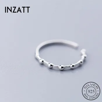 

INZATT Real 925 Sterling Silver Minimalist Bead Opening Ring For Attractive Women Party Punk Ring Fine Jewelry Accessories 2019