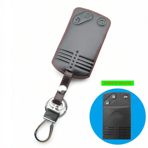 Кожаный чехол для ключей Mazda для Mazda 3 5 6 8 M8 CX-7 CX-9 3 Смарт-карта с кнопками удобное покрытие протектор куртка автомобильный кошелек - Название цвета: black